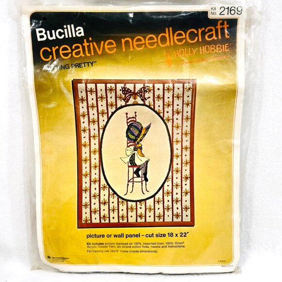 Rare Bucilla Creative Needlecraft Holly Hobbie "Sitting Pretty" Kit - New/Sealed - Picture 1 of 6